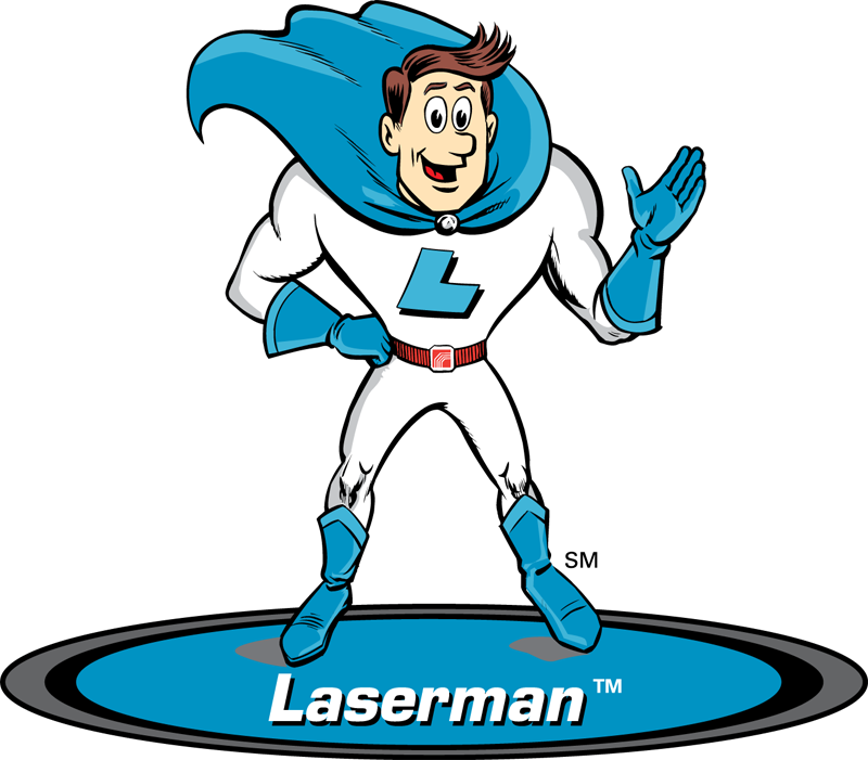 Laserman mascot — the friendly face of Splash Zone Car Wash